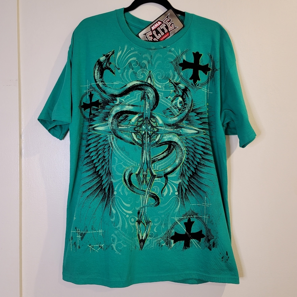 New Elite MMA graphic T-shirt size L